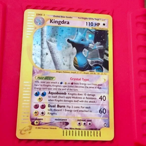 pokemon kingdra card 2024 - Scarlet & Violet - Shrouded Fable Colorless Artist Pokemon Kingdra 148/147 Card Aquapolis